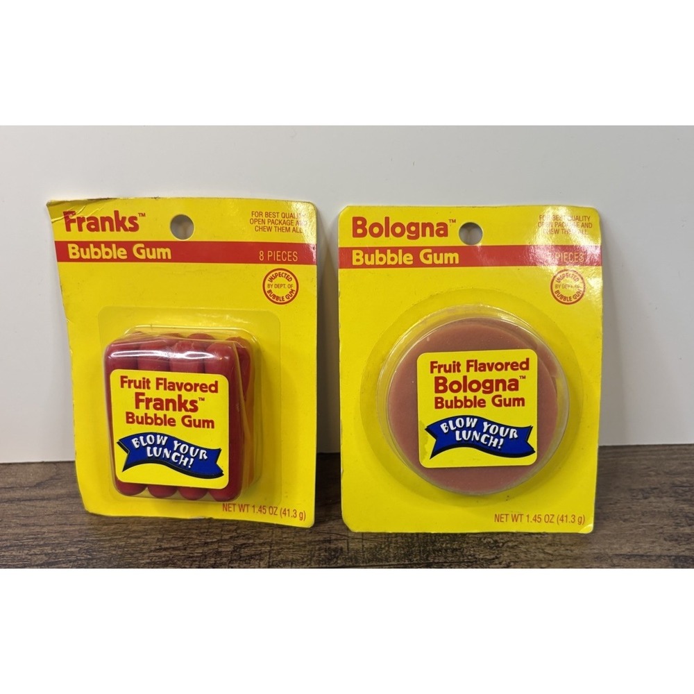 Lot 2 Franks Bubble Gum Shaped Bologna & Hot Dogs Sealed DO NOT CHEW!